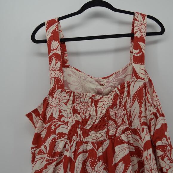 Who What Wear Batik Floral Aurora Red Dress Boho Plus Sz 1X - Picture 15 of 16
